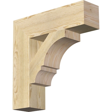 Ekena Millwork Balboa Block Rough Sawn Bracket, Douglas Fir, 6"W x 24"D x 24"H BKT06X24X24BOA05RDF